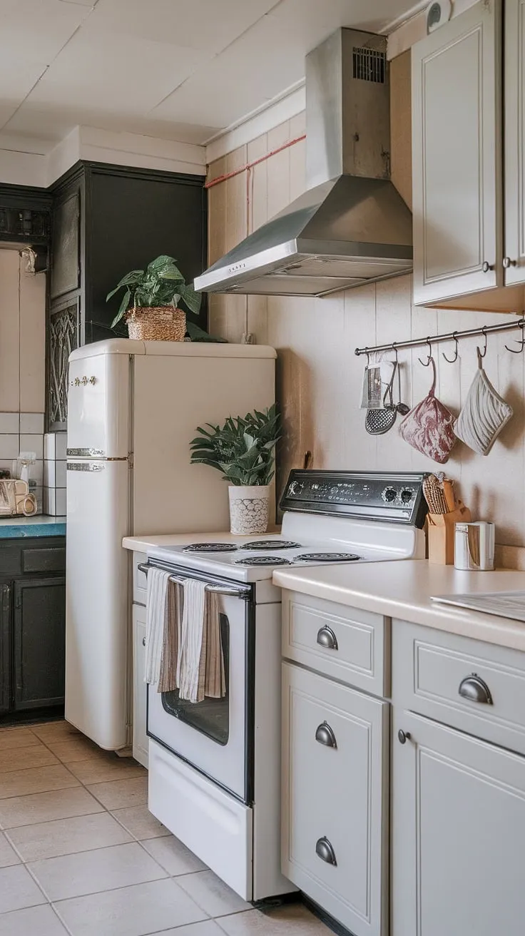 This small kitchen before and after is proof that a little creativity can go a long way!  We tackled this cramped space with clever small kitchen design, opting for a light and airy neutral galley kitchen.  The slim kitchen ideas and L-shaped small kitchen layout, along with the absence of wall cabinets, make the most of every inch.  Discover inspiring small kitchen decor ideas and see how we achieved this stunning transformation.
