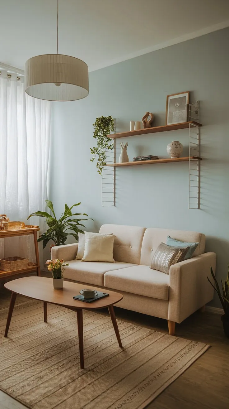 This small apartment living room is a testament to the power of thoughtful design.  Small living room ideas abound in this space, showcasing how to maximize comfort and style even in a small living room.  Achieve this living room on a budget with simple, yet effective small living room decor.