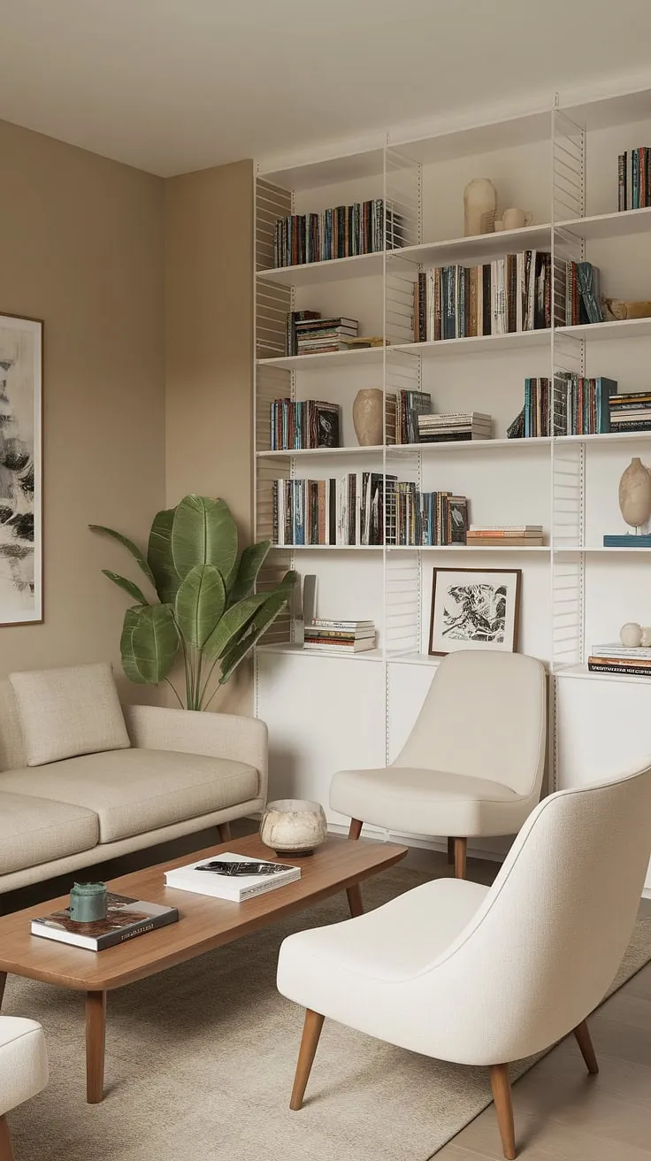 Cozy and functional, this small apartment living room proves that big style doesn't require a big budget.  Simple furniture choices and clever placement maximize space, offering inspiration for small living room ideas and apartment living room decor on a point.  This small living room decor showcases how to create a welcoming atmosphere even in a small living room.