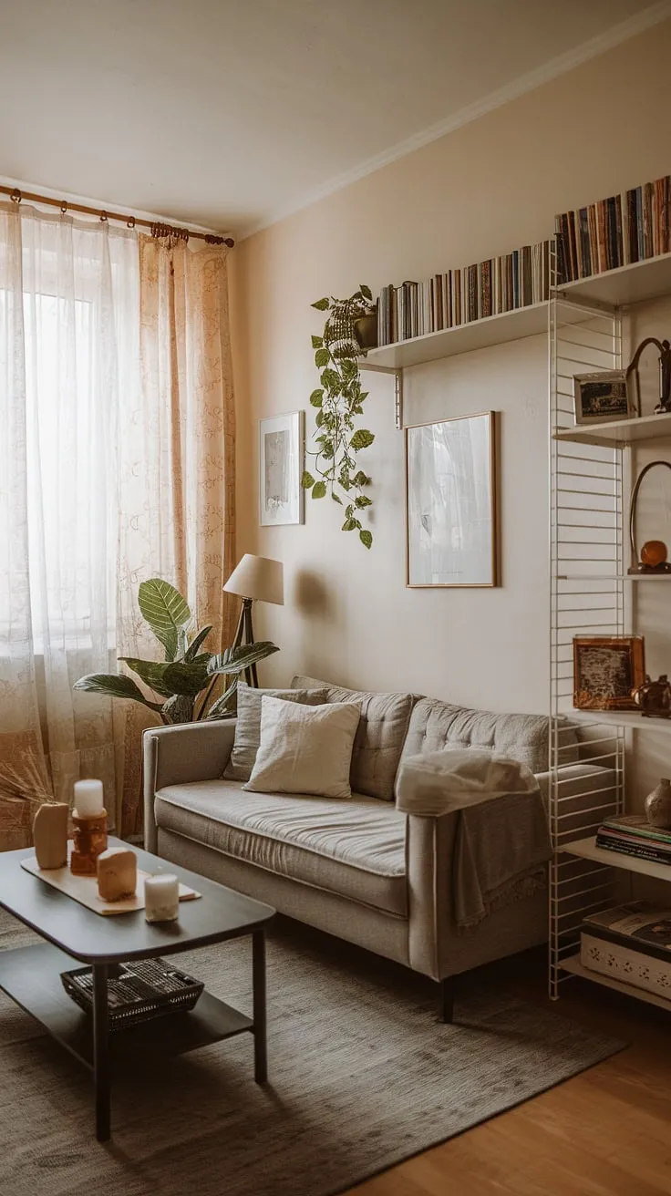 Maximize space and style in your small apartment living room! This small living room decor showcases how to create a relaxing haven, even on a budget.  Get inspired by these small living room ideas for your own small apartment living space.