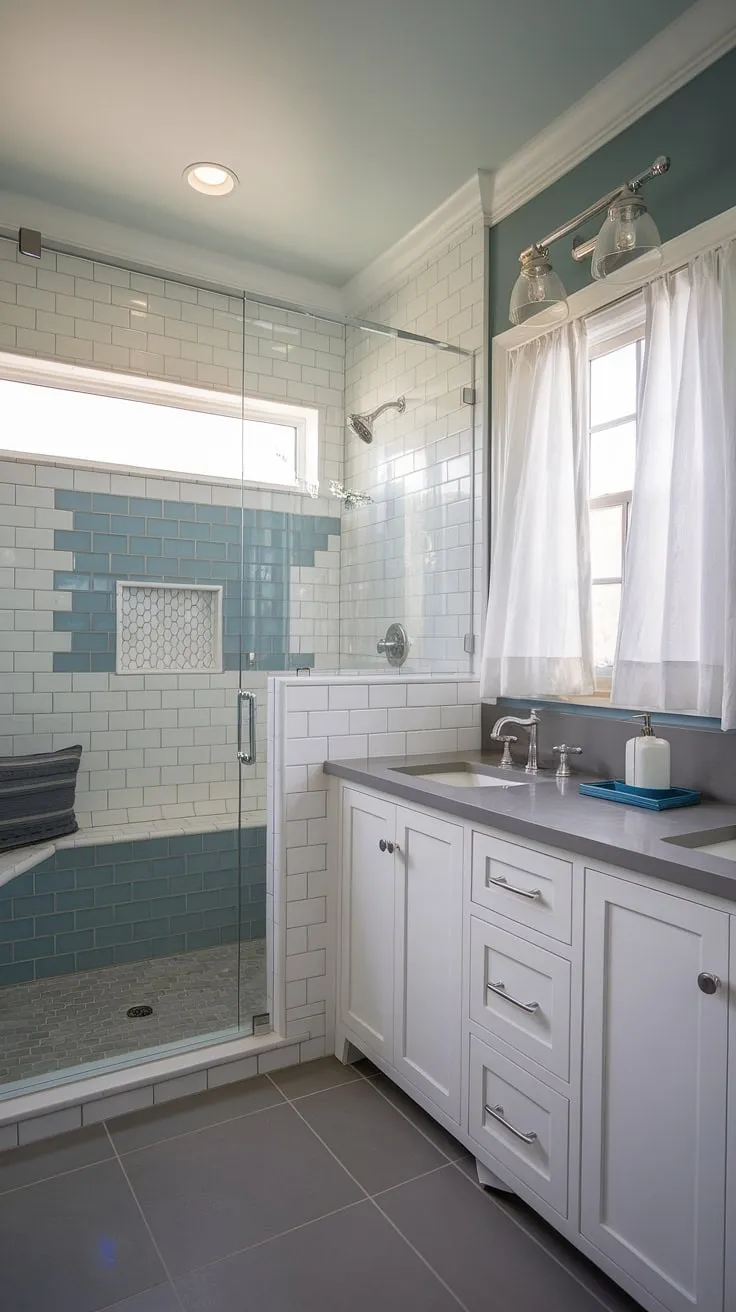 Small bathroom design doesn't mean sacrificing style. This small master bath proves that even a primary bath can be both elegant and functional, showcasing stunning shower remodel details and chic bathrooms inspiration.