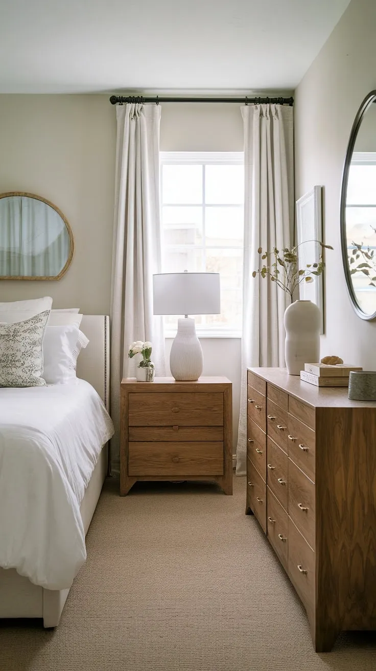 Maximize space and style in your small master bedroom. This main bedroom showcases clever small bedroom decor ideas, proving that even a limited footprint can boast stunning master bed and overall bedroom design.