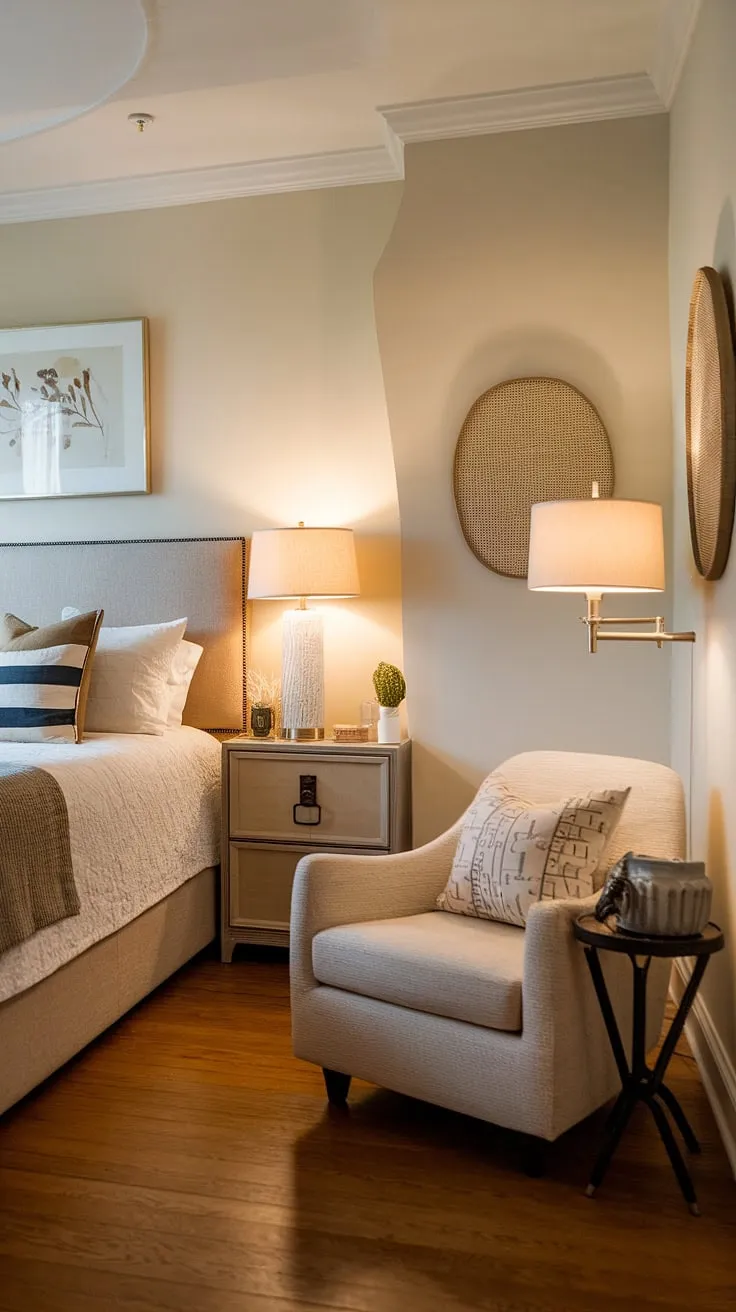 Cozy comfort redefined: This small master bedroom proves that big style comes in small packages. Master bedroom decor doesn't need vast space; clever bedroom design and thoughtful small bedroom decor create a relaxing main bedroom retreat. Perfect inspiration for your next bedroom remodeling project or home decor refresh.