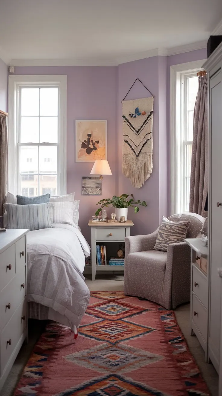 Maximize space and style in your small master bedroom. This bedroom design showcases clever small bedroom decor and a comfortable master bed, perfect for main bedroom inspiration.