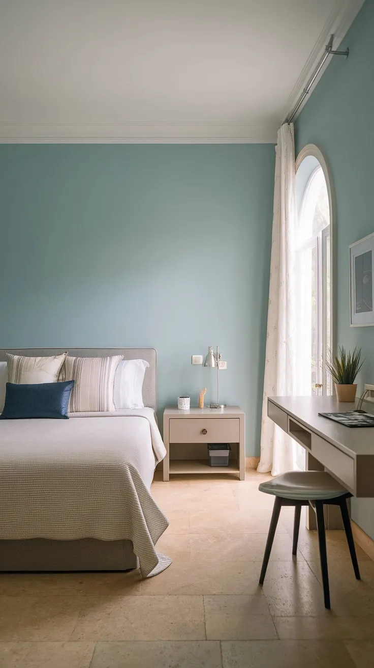 Transforming a small space into a serene retreat: this small master bedroom showcases smart small bedroom decor ideas and efficient bedroom design. The result? A stylish master bed in a main bedroom that's perfect for relaxation.