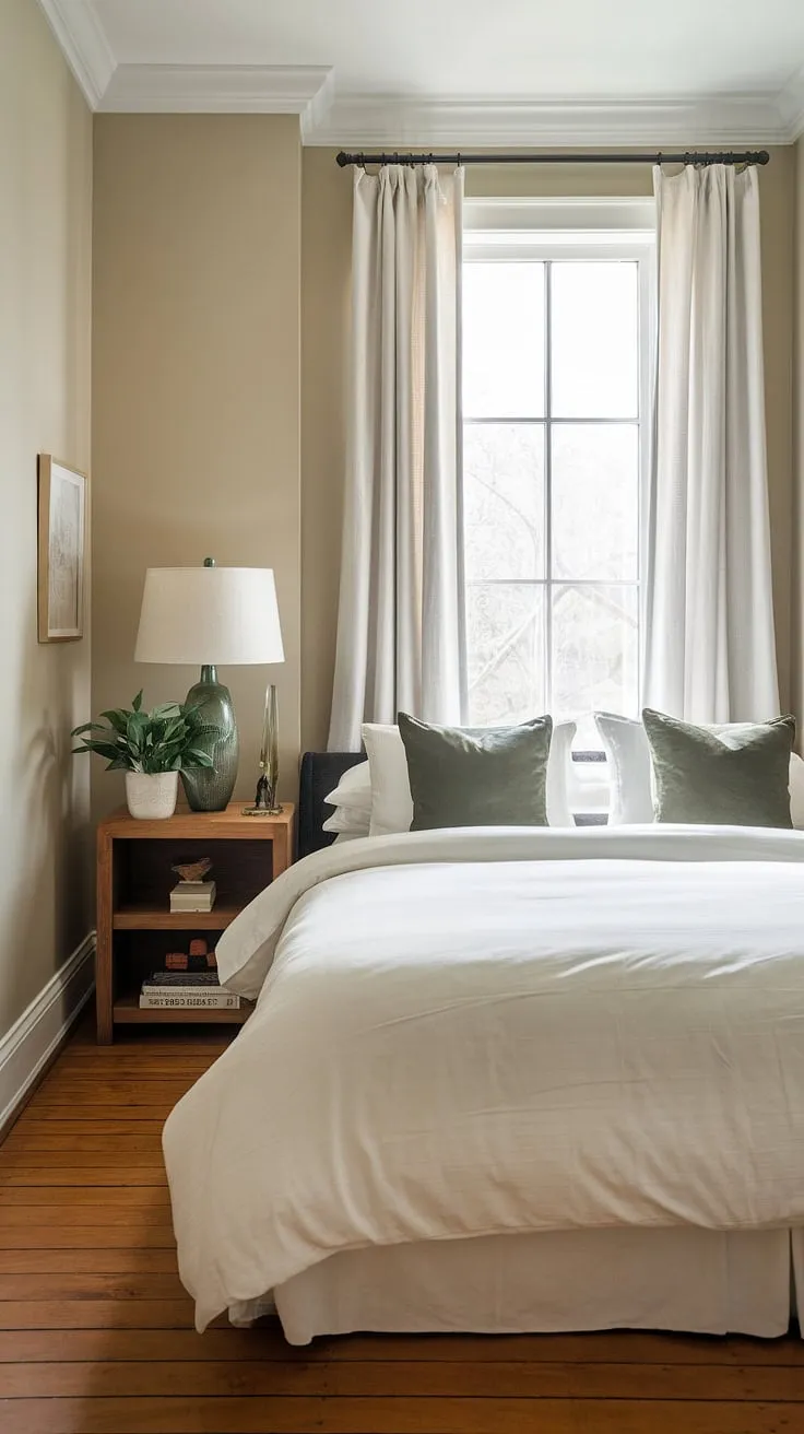 Cozy and calming, this small master bedroom proves that big style comes in small packages. Master bedroom decor doesn't need a lot of space; clever bedroom design and thoughtful home decor make all the difference in this main bedroom remodel.