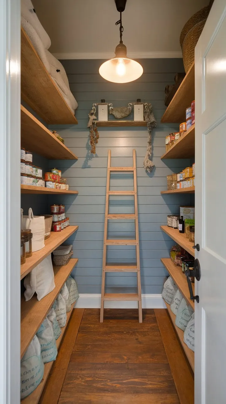 A pantry remodel doesn't have to be overwhelming! This farmhouse pantry proves that even a small pantry can be a stunning addition to your home.  The pantry decor, achieved with a simple pantry makeover, showcases the beauty of rustic charm and clever storage solutions.