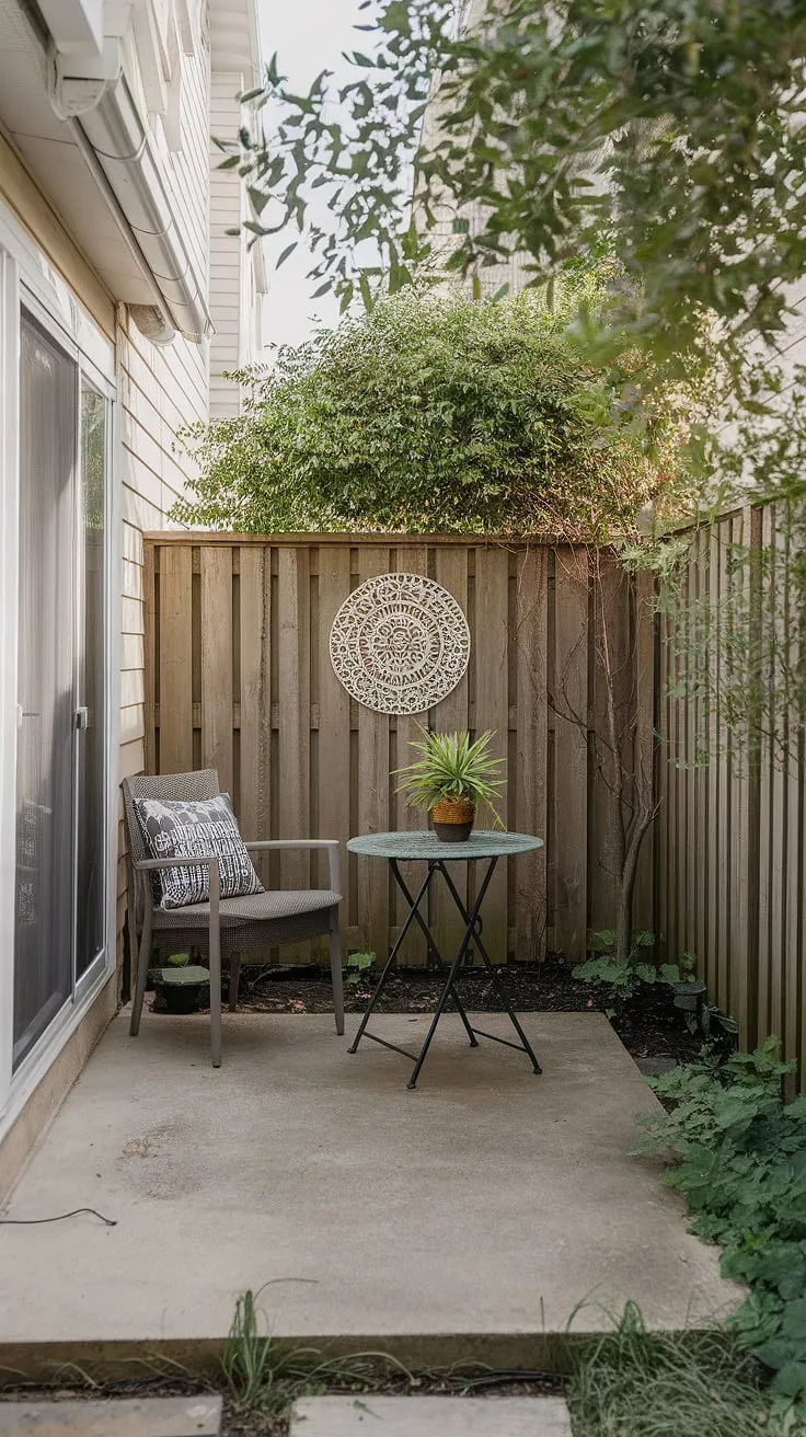 Maximize your small patio with clever backyard patio decor. This small patio design showcases simple yet effective patio decor ideas, perfect for townhouse living.  Get inspired by these small patio ideas and uncover patio ideas for your own small outdoor patios.  Find the perfect small patio design for your space.