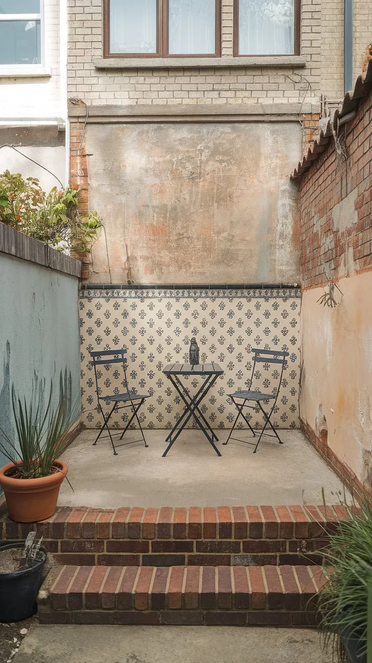 Transform your small outdoor patios into a tranquil escape with these patio ideas townhouse. This uncovered patio boasts simple yet effective backyard patio decor, demonstrating that even a small patio design can be stylish and inviting. Find more small patio ideas and patio decor ideas for your own urban oasis.