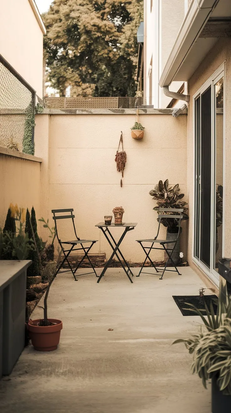 Transform your small backyard into an oasis with these small patio ideas. This charming small patio design offers a wealth of patio ideas townhouse owners will love.  From the simple backyard patio decor to the clever use of space, this uncovered patio is a testament to the power of thoughtful small patio design. Explore more uncovered patio ideas and patio decor ideas for your own small outdoor patios.