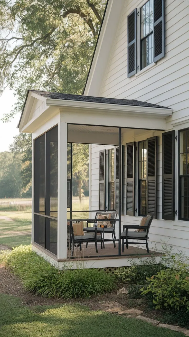 Serene Screened-In Porch Surrounded by Nature