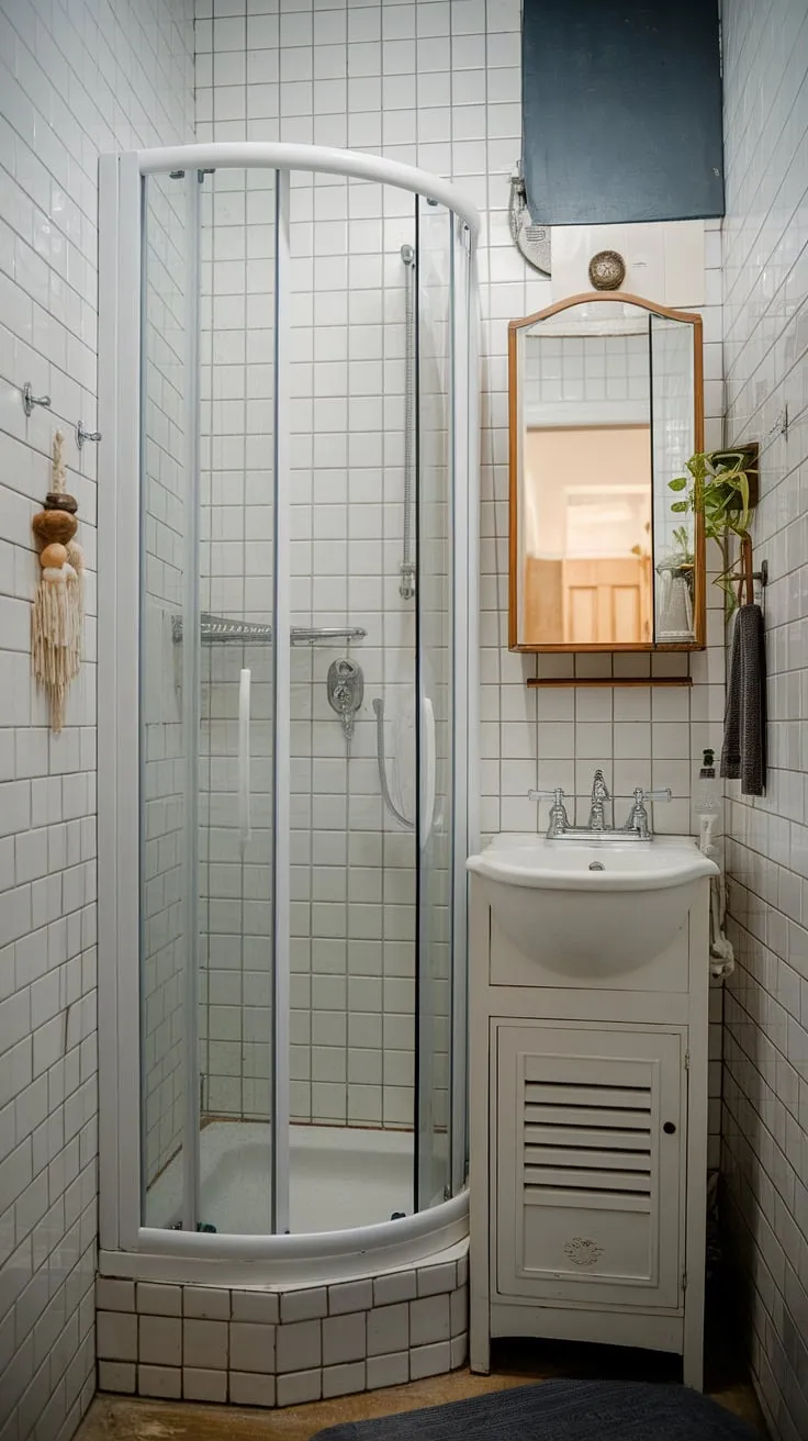 This narrow bathroom proves that even a small shower room can be a haven of calm. See how smart bathroom redesign and thoughtful bathroom design decor transform this small bathroom interior. Plenty of small bathroom storage ideas too!