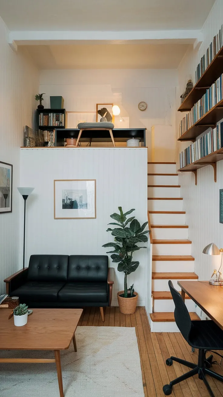 Maximize space and style in this charming small studio apartment. Clever studio apartment layout and small space interior ideas create a cozy haven with smart small apartment seating ideas and small home furniture solutions. Perfect studio apartment inspiration for renter living room ideas and home decor ideas for small living rooms.