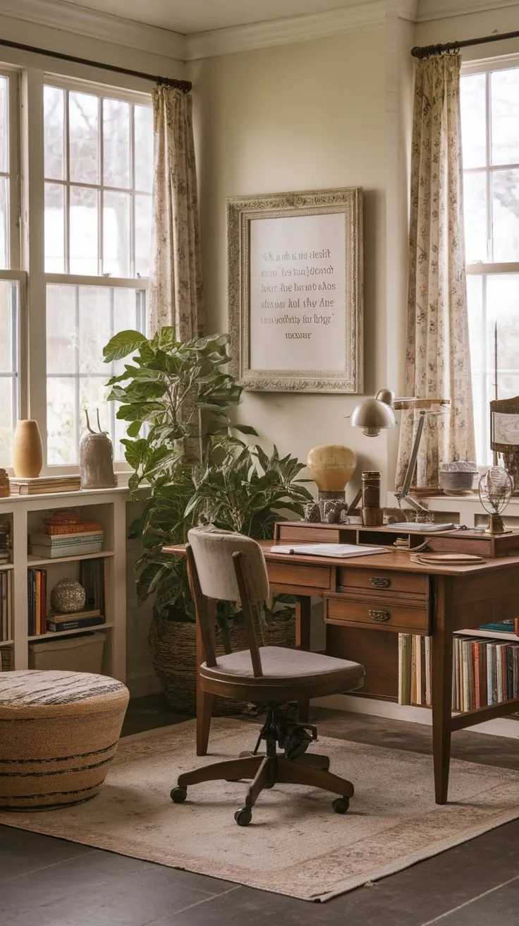 My happy place: a small sunroom, big productivity.