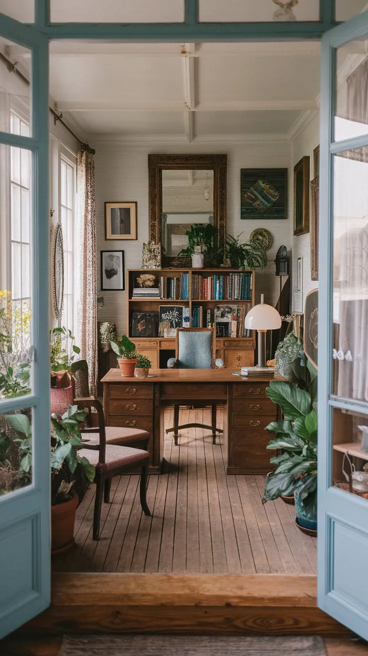 Sunshine, books, and big ideas: my small sunroom office is where magic happens.