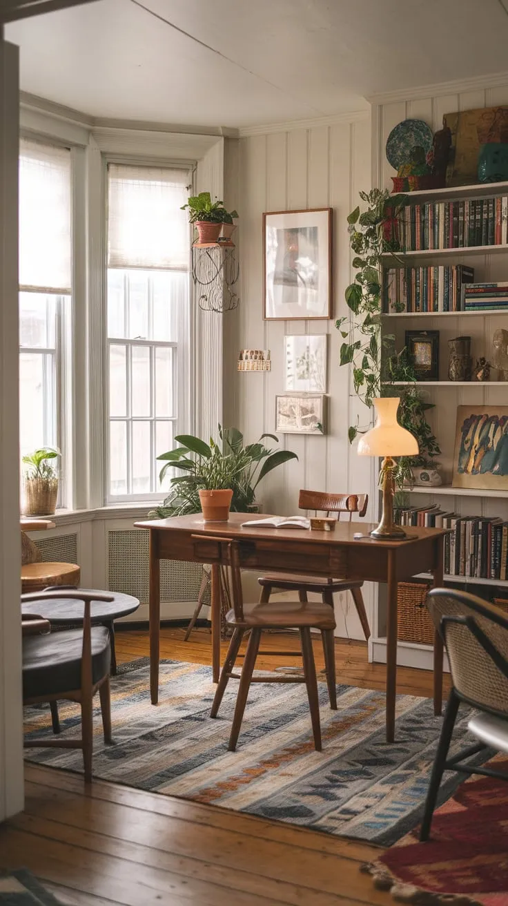 Sunshine, books, and brilliant ideas—my sunroom office is where it all happens.