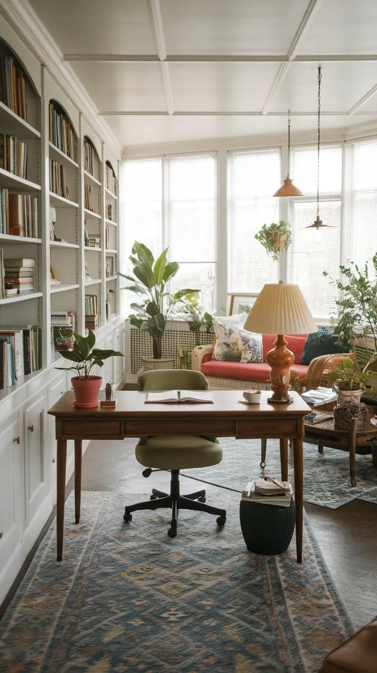 My happy place: productivity meets peaceful in this compact sunroom sanctuary.