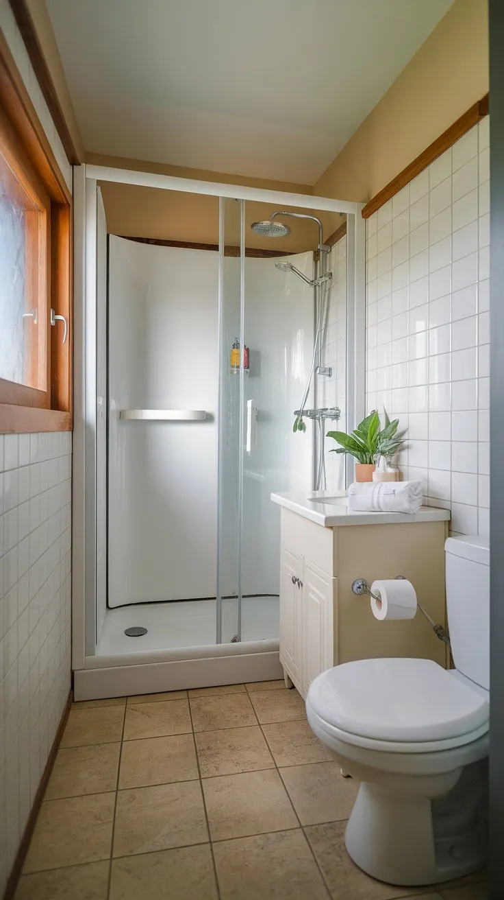 Bright and airy, this small bathroom with window showcases the best of tiny shower room ideas. A small washroom doesn't mean sacrificing style – this ensuite bathroom with shower cubicle is proof.