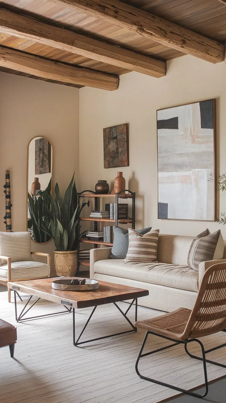 Desert sunsets and cozy evenings are best enjoyed in this Southwestern haven. The exposed beams, rich textures, and curated art create a space that's both inviting and uniquely stylish. A perfect blend of rustic charm and modern comfort.