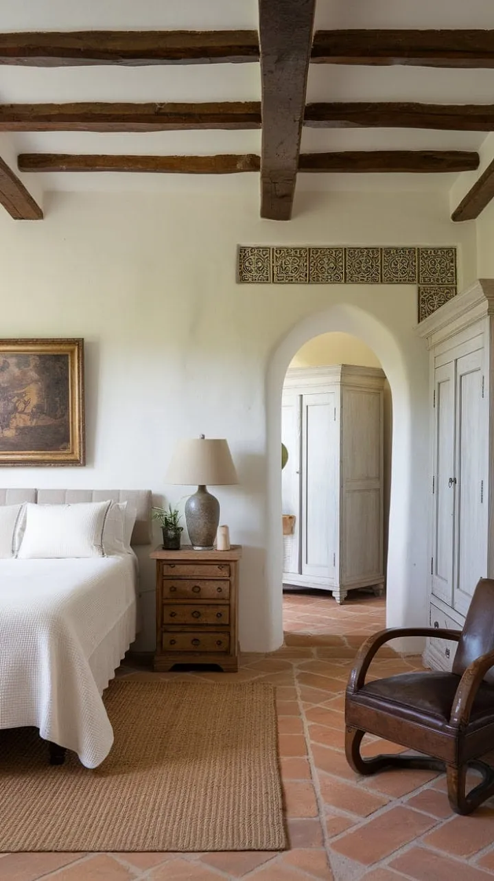 Experience serene beauty in a sun-kissed Mediterranean haven, where whitewashed walls and warm accents invite restful nights and peaceful mornings.