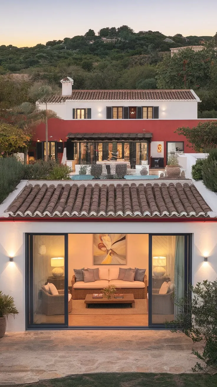 A stunning Spanish villa blends traditional design elements with modern interiors, creating a luxurious Mediterranean escape