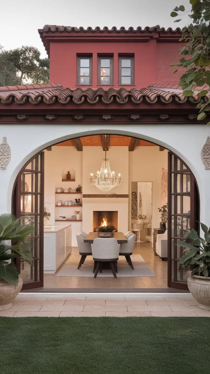 In this stunning Spanish villa, sunlight waltzes through arched doorways, revealing a captivating blend of classic Mediterranean charm and modern luxury.