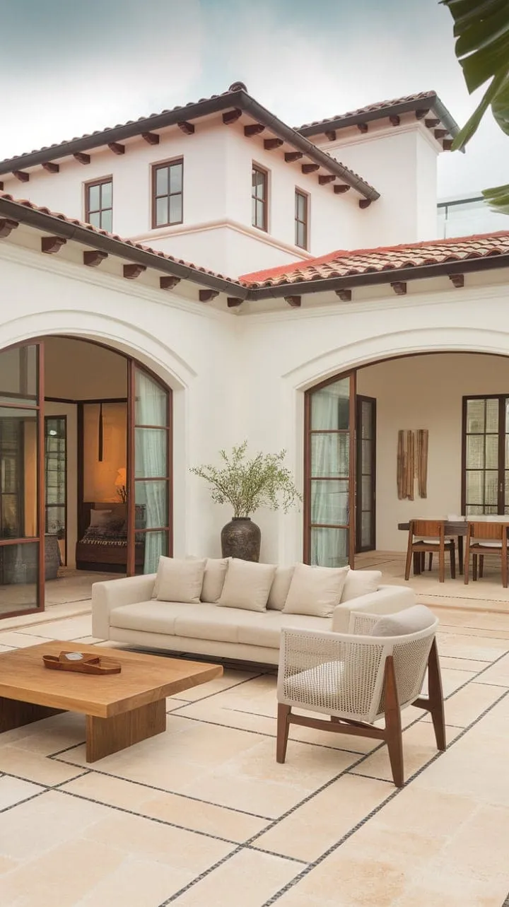 This exquisite Spanish-style villa masterfully fuses modern luxury with classic Mediterranean allure, creating a serene sanctuary in every meticulously designed detail.