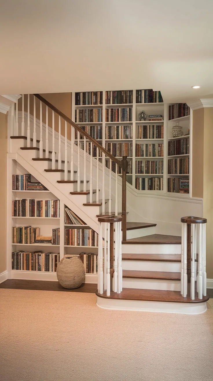 Step into this dream room inspiration, a haven of cozy comfort and literary delight.  The staircase library, a stunning feature in this cute room, transforms the space into a dream house decor masterpiece.  Every detail, from the aesthetic room's soft lighting to the pretty places created by the bookshelves, whispers of perfect home design.