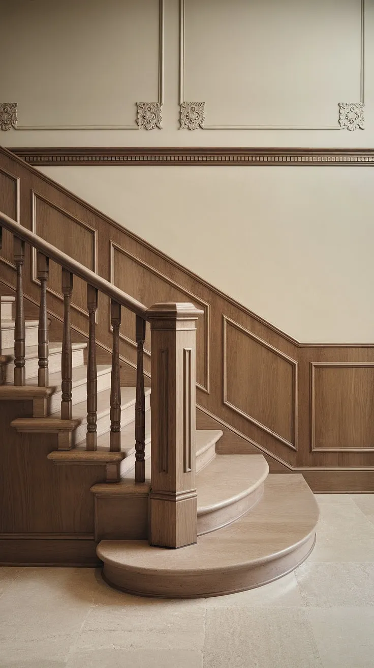 The elegant white wainscoting transforms this hallway into a timeless space, offering endless wainscoting ideas for your own home.  Consider this style for a wainscoting bedroom, dining room wainscoting, or any room needing a touch of classic charm.  Explore various wainscoting styles and even consider DIY wainscoting for a personalized touch.