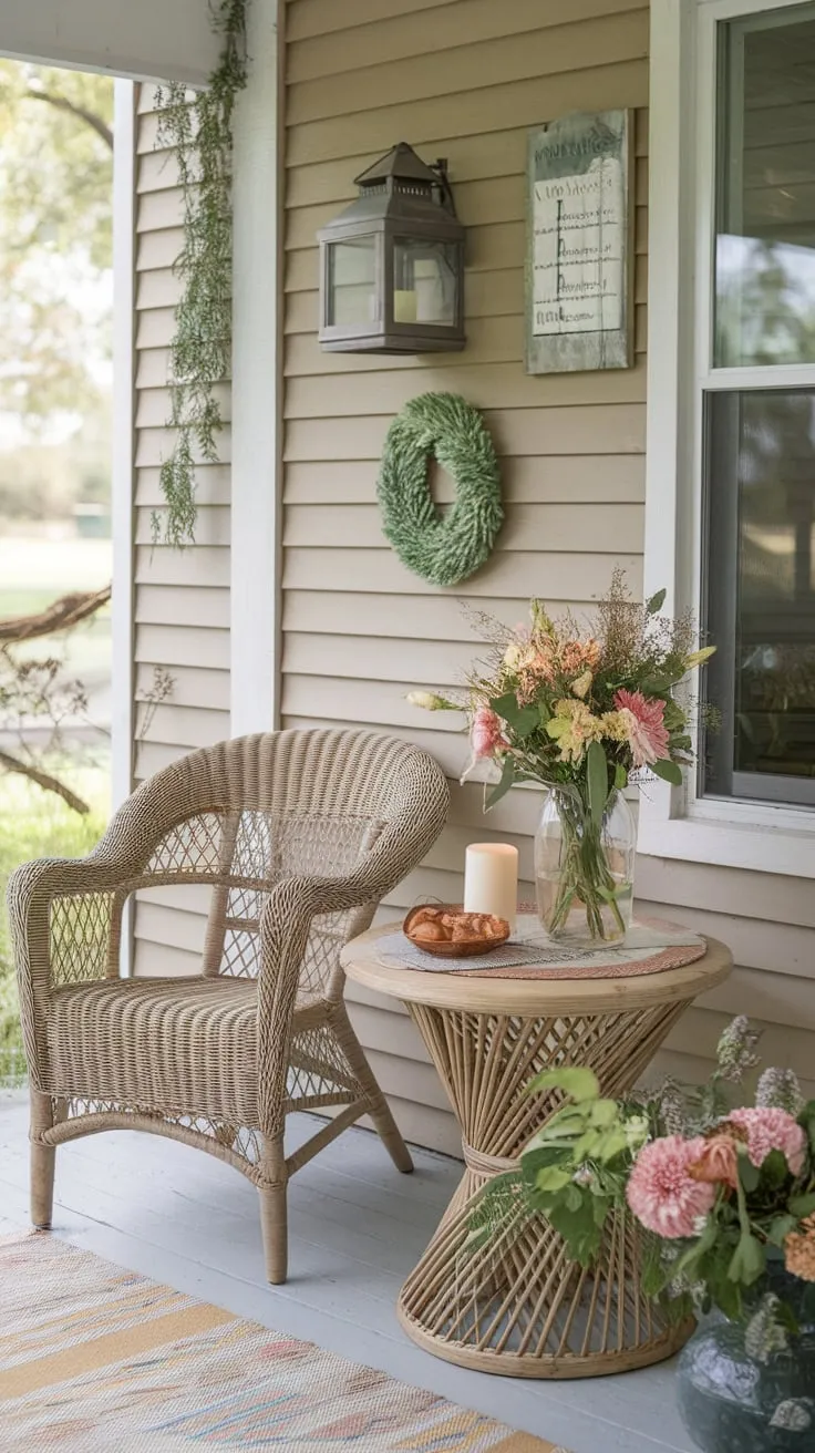Summer Porch Bliss with Wicker Charm