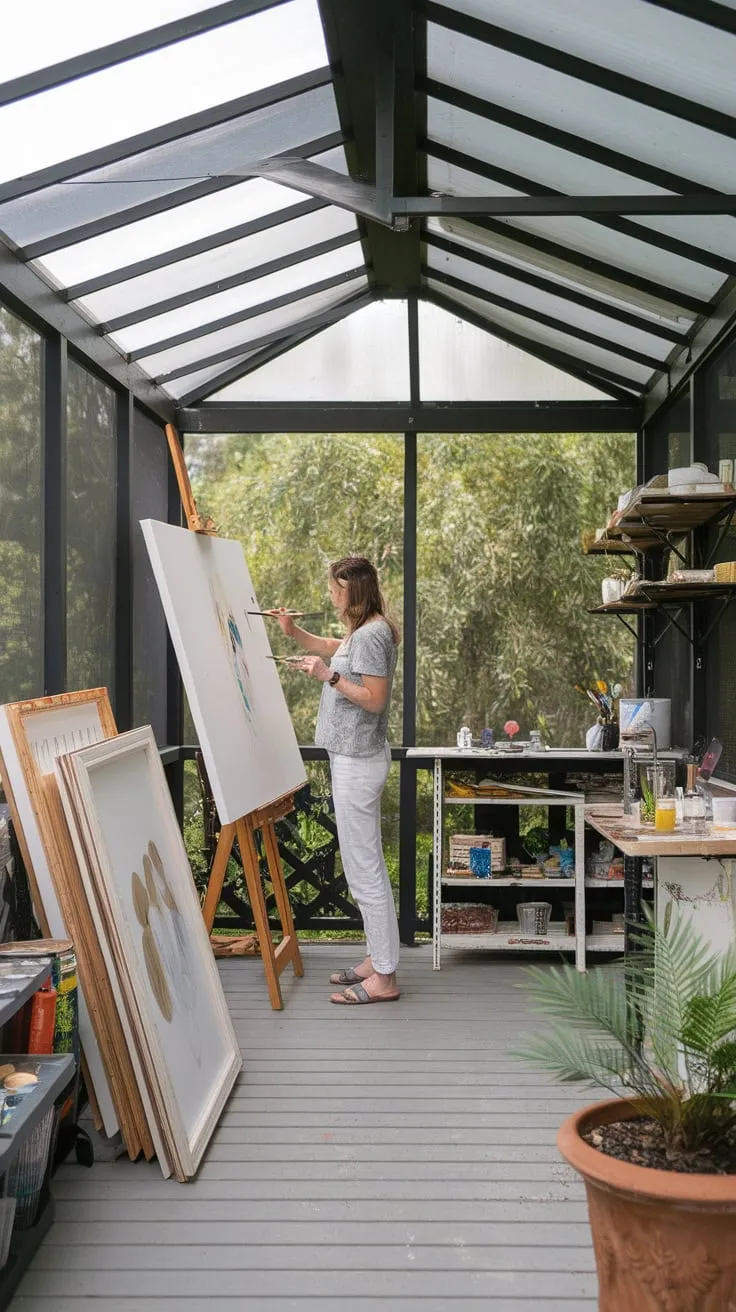 Where creativity blooms, framed by nature's masterpiece.