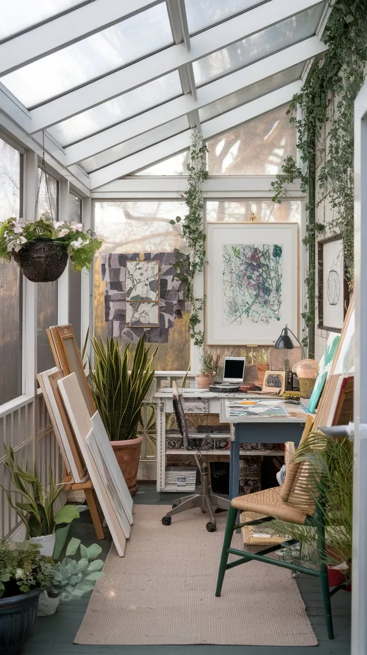Sun-drenched inspiration: my sunroom art studio.