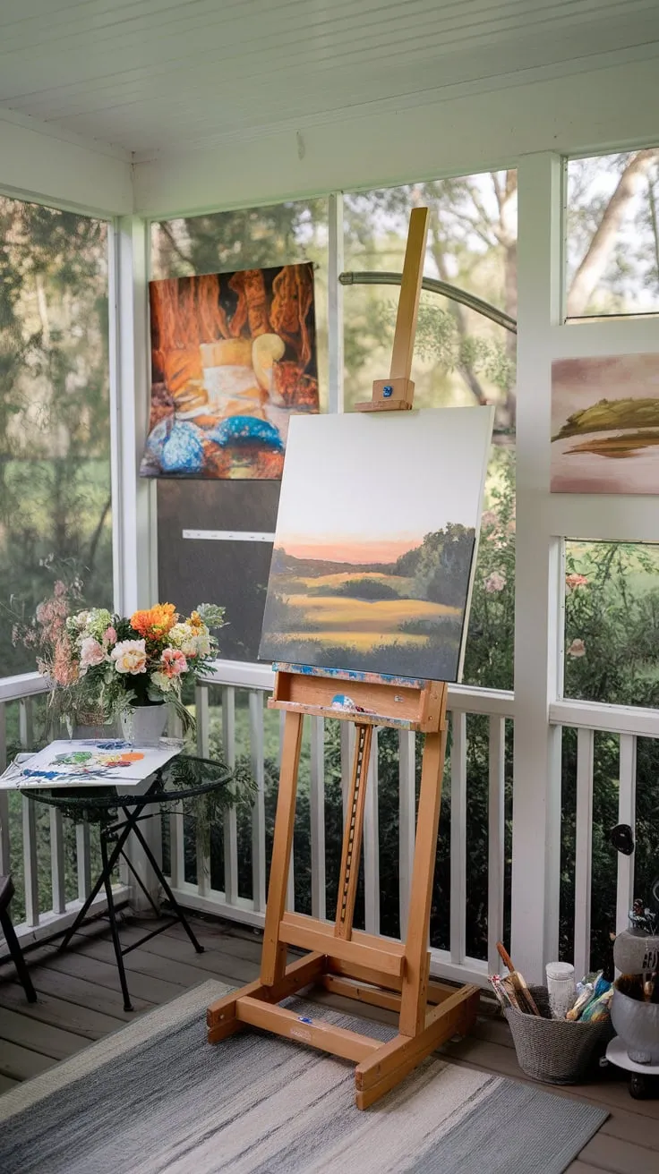 Where creativity blooms, framed by nature's masterpiece.