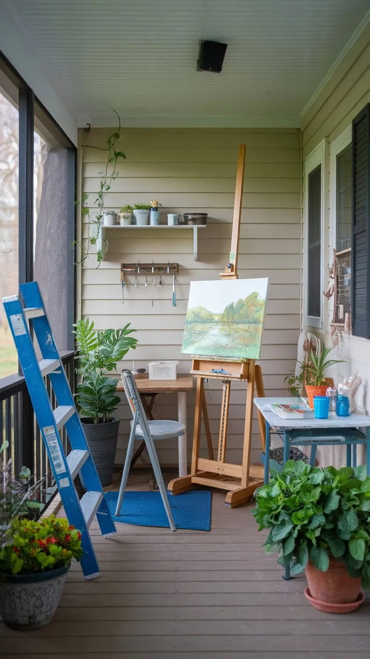 Sunlight, paint, and inspiration: my sunroom art studio.