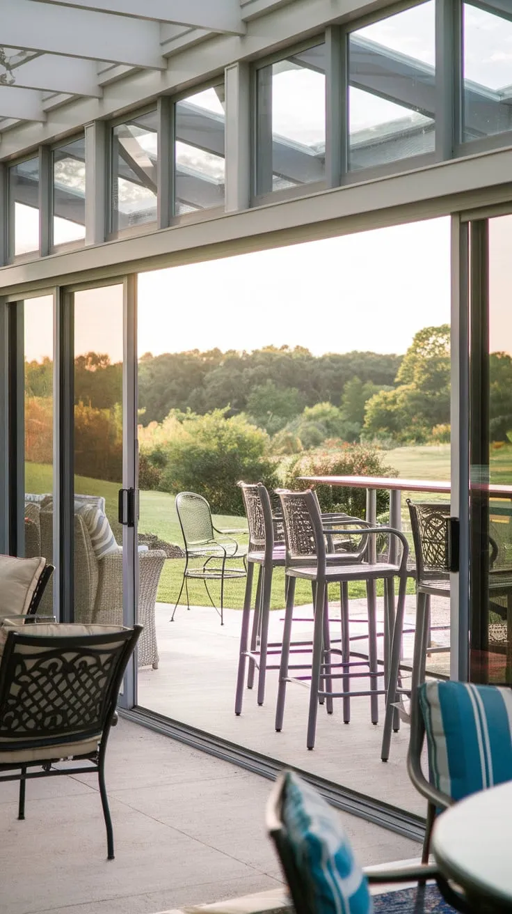Sip, socialize, and soak up the sun—this sunroom bar is where indoor meets outdoor bliss.