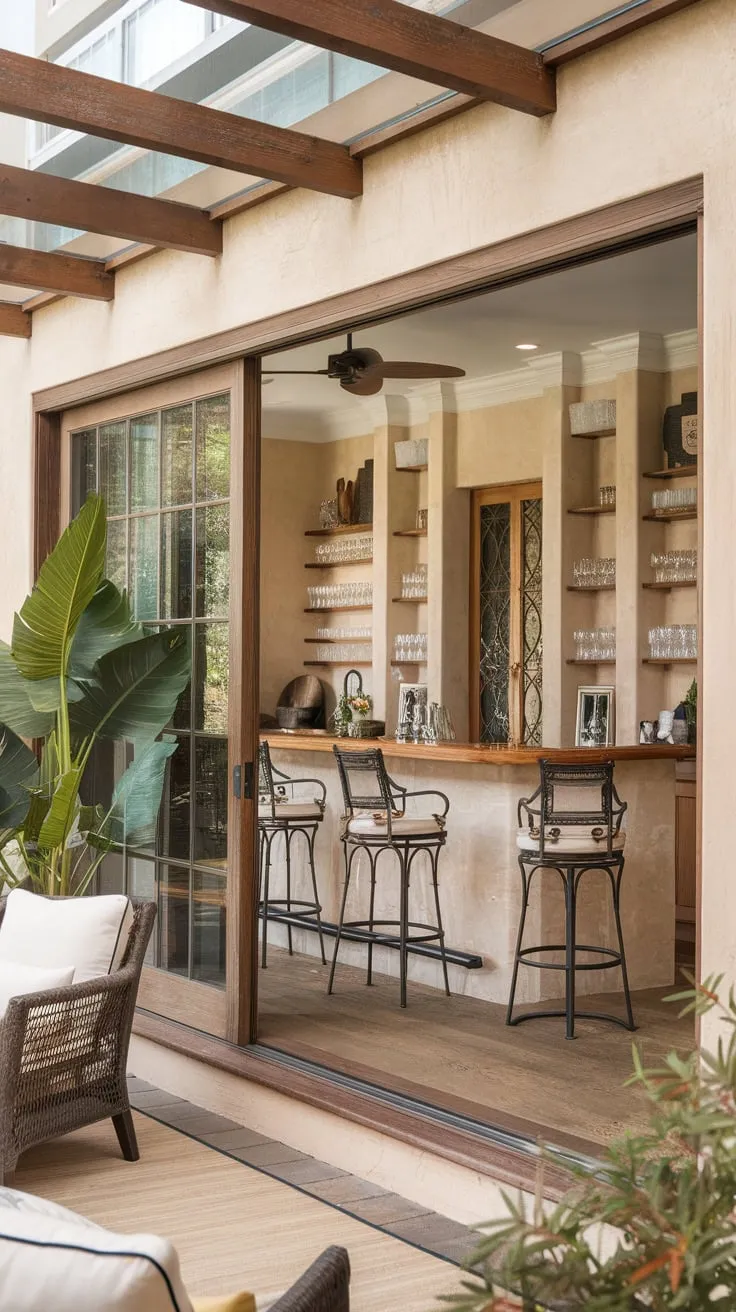 Rustic charm meets cocktail hour in this sun-drenched haven.