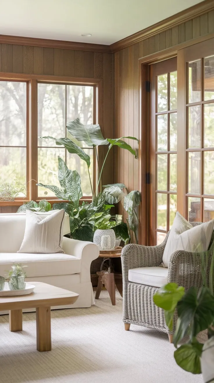 Wake up to nature's masterpiece in this sunroom bedroom retreat.