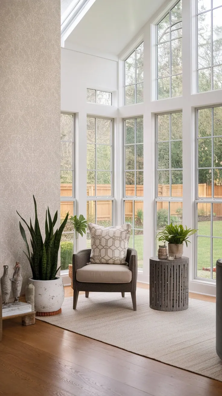 Sunroom serenity: where bedroom dreams meet garden views.