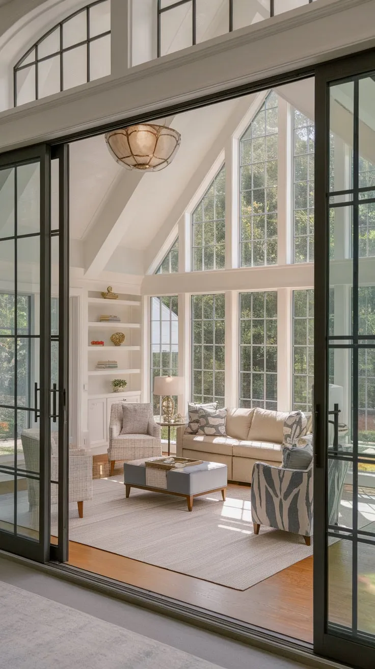 Sunroom serenity: where bedroom dreams meet garden views.