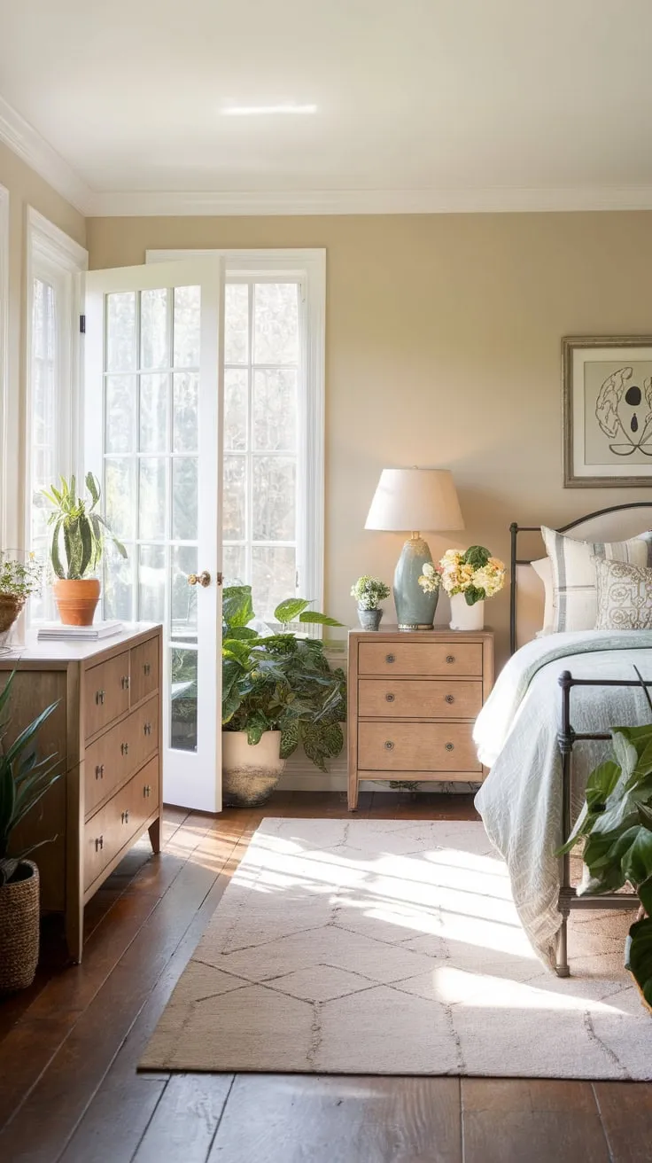 Sun-kissed slumber in a room where indoors meets out.