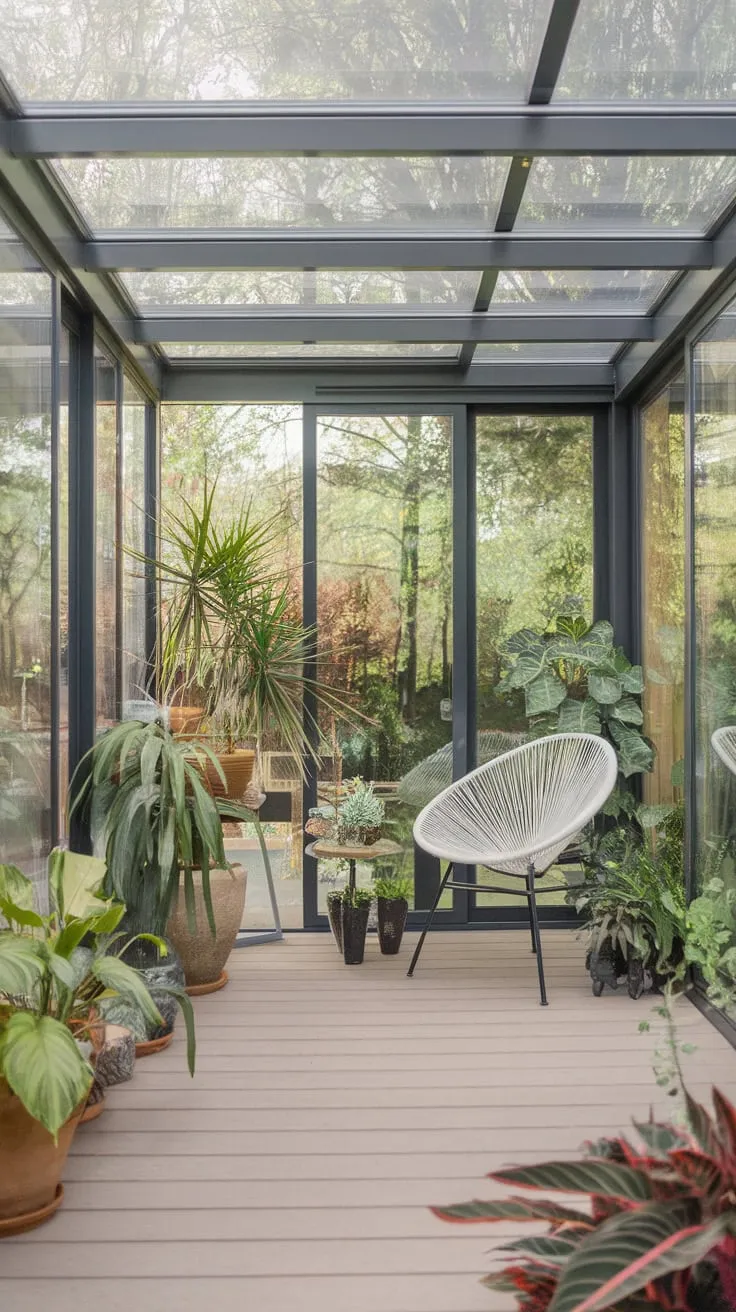 A glass ceiling: where indoor meets outdoor, sunlight meets serenity.