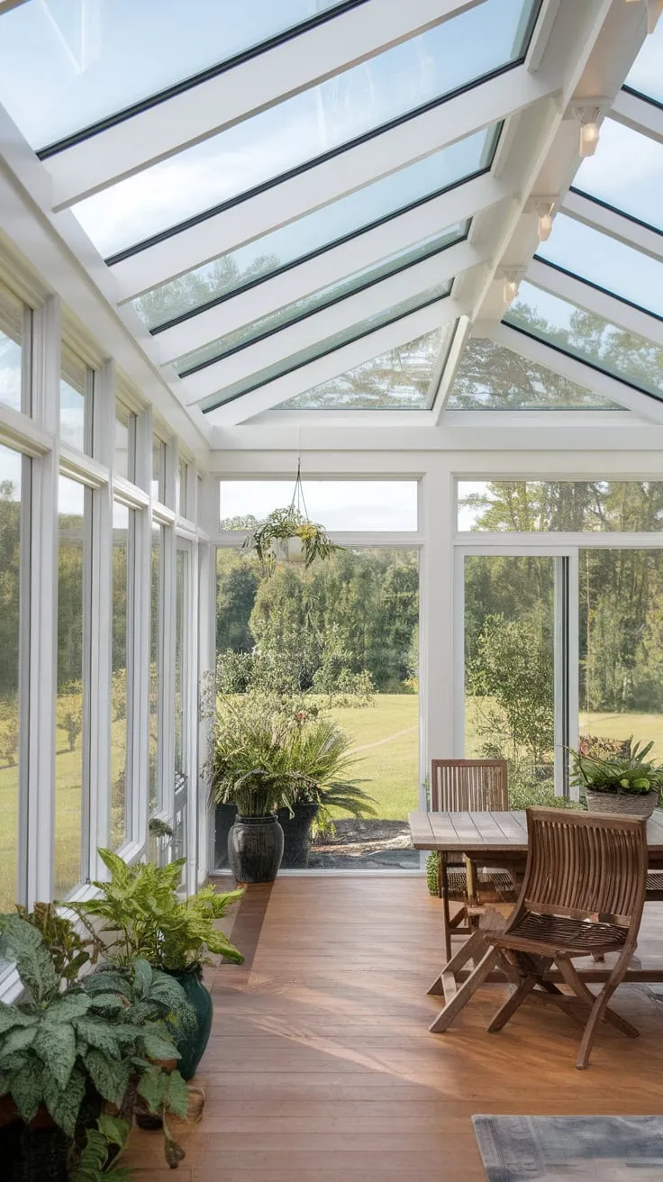 A skylight's embrace: where nature meets indoor comfort.