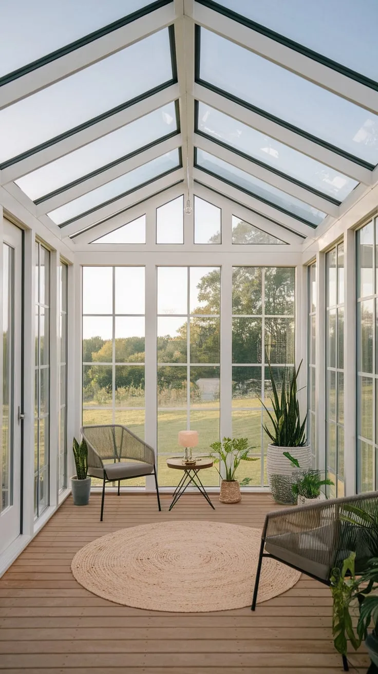 A skylight's embrace: where indoor comfort meets outdoor serenity.