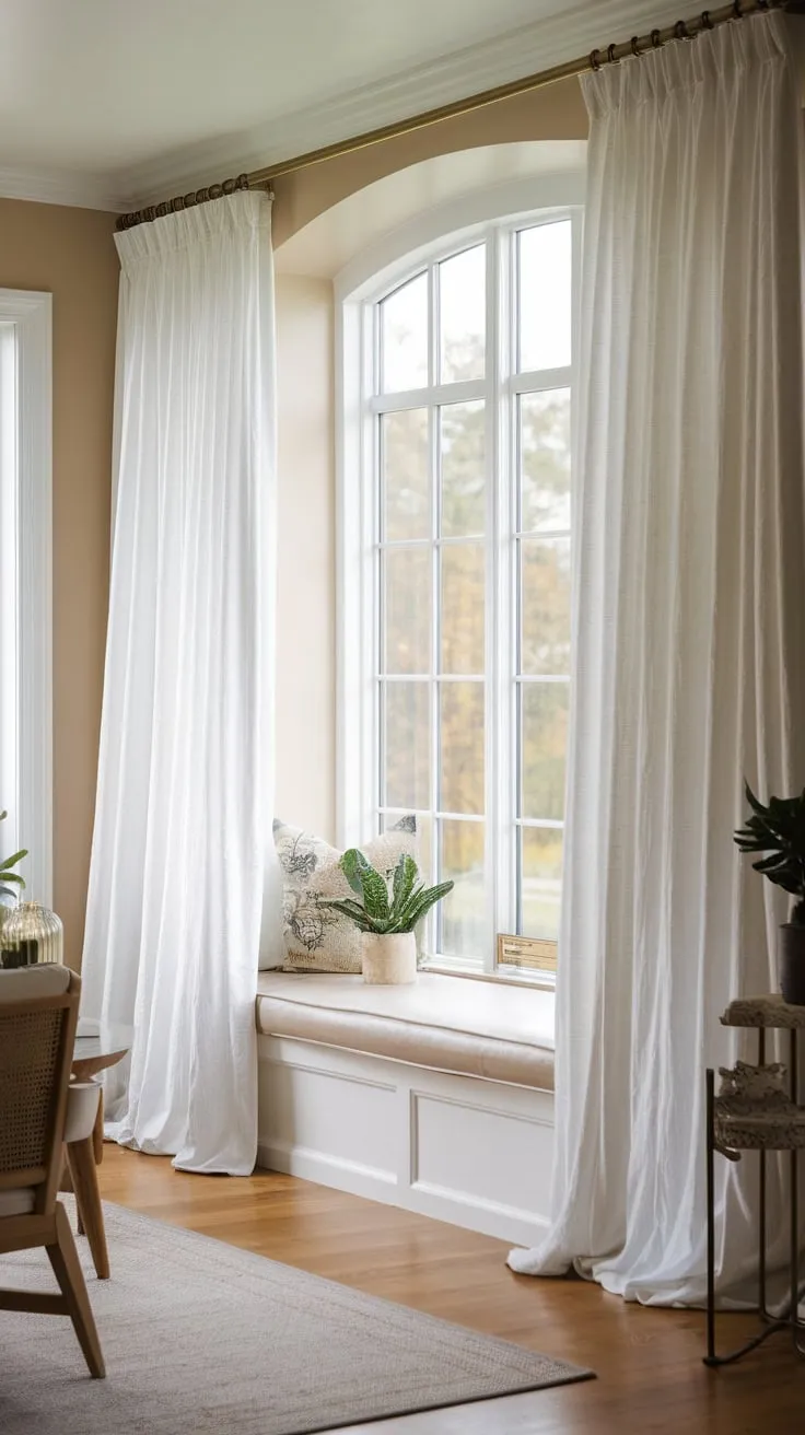 Sunlight streams in, framed by elegant sunroom curtains, a perfect sanctuary.