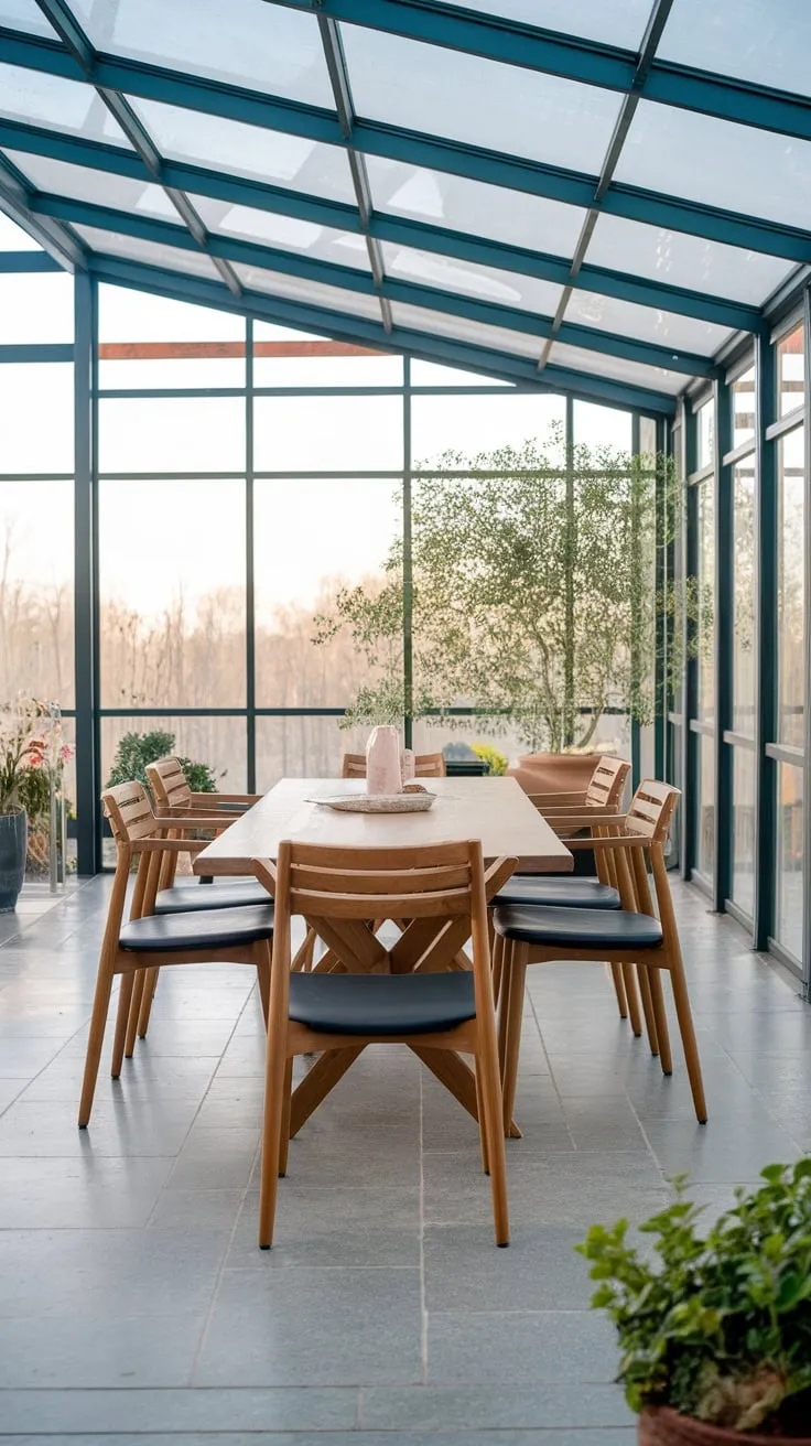 Breakfast with a view? More like every meal with a view in this sun-drenched dining space.