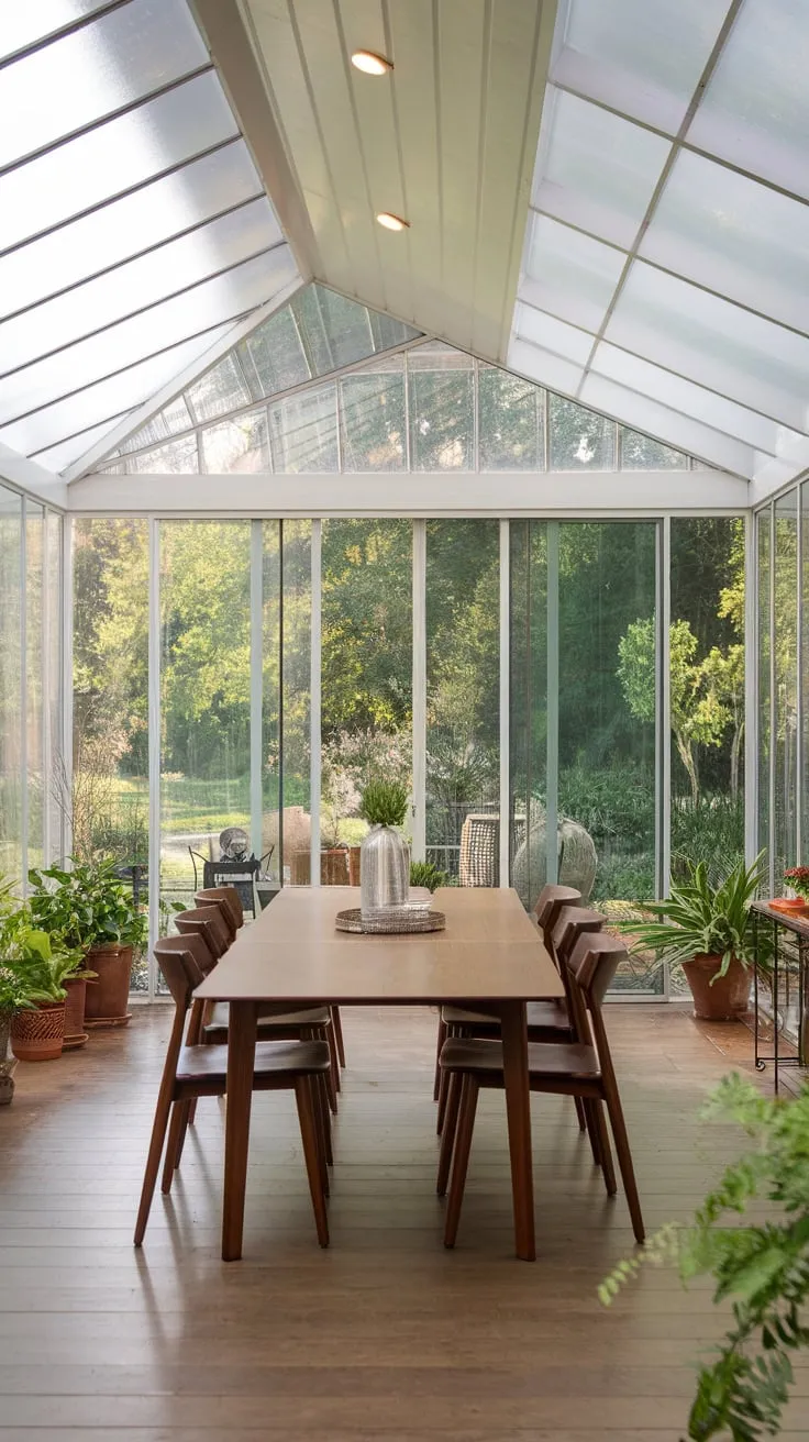 Dine in paradise: this sunroom's blend of nature and comfort is pure bliss.