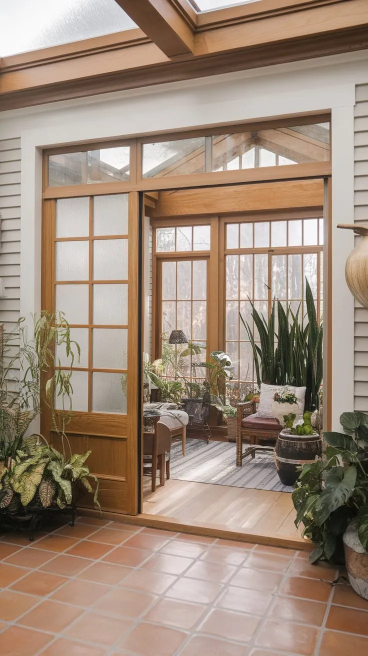 Step into serenity: this sunroom entryway welcomes you home.