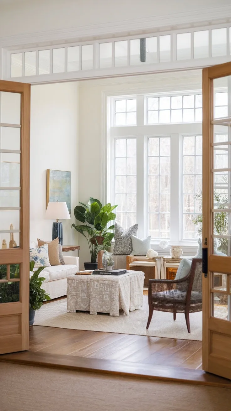 Sunroom entryway: where indoor comfort meets outdoor light.