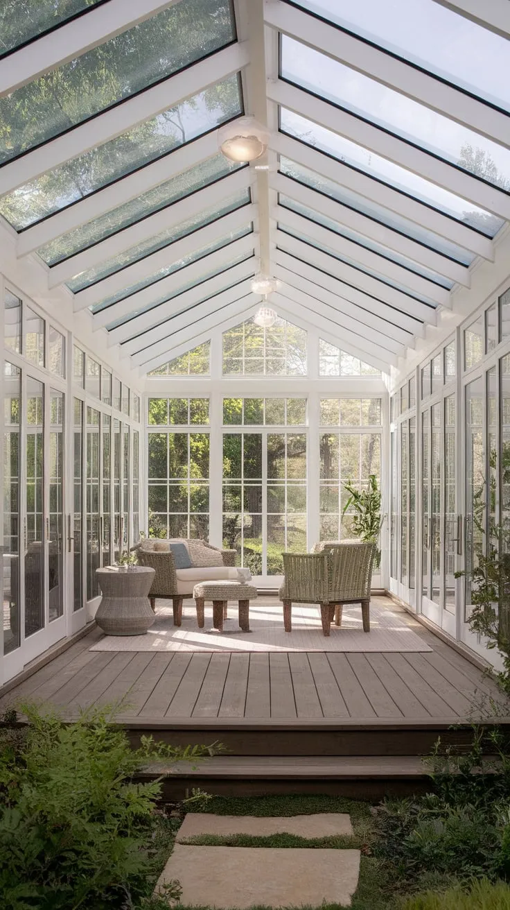Sunroom entryway: where indoor serenity meets outdoor bliss.
