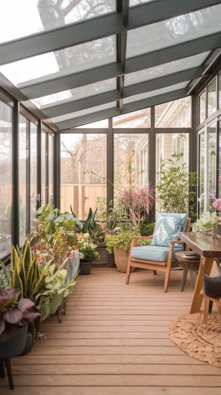 Sun-drenched floors, sun-kissed plants, four seasons of bliss.